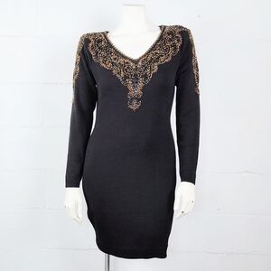 Saks Fifth Avenue Vintage Beaded Wool Dress